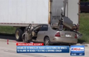 Houston truck accident texting and driving